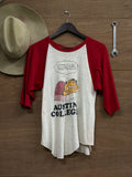 80s Austin College Garfield 50:50 Two Tone Single Stitches Tee