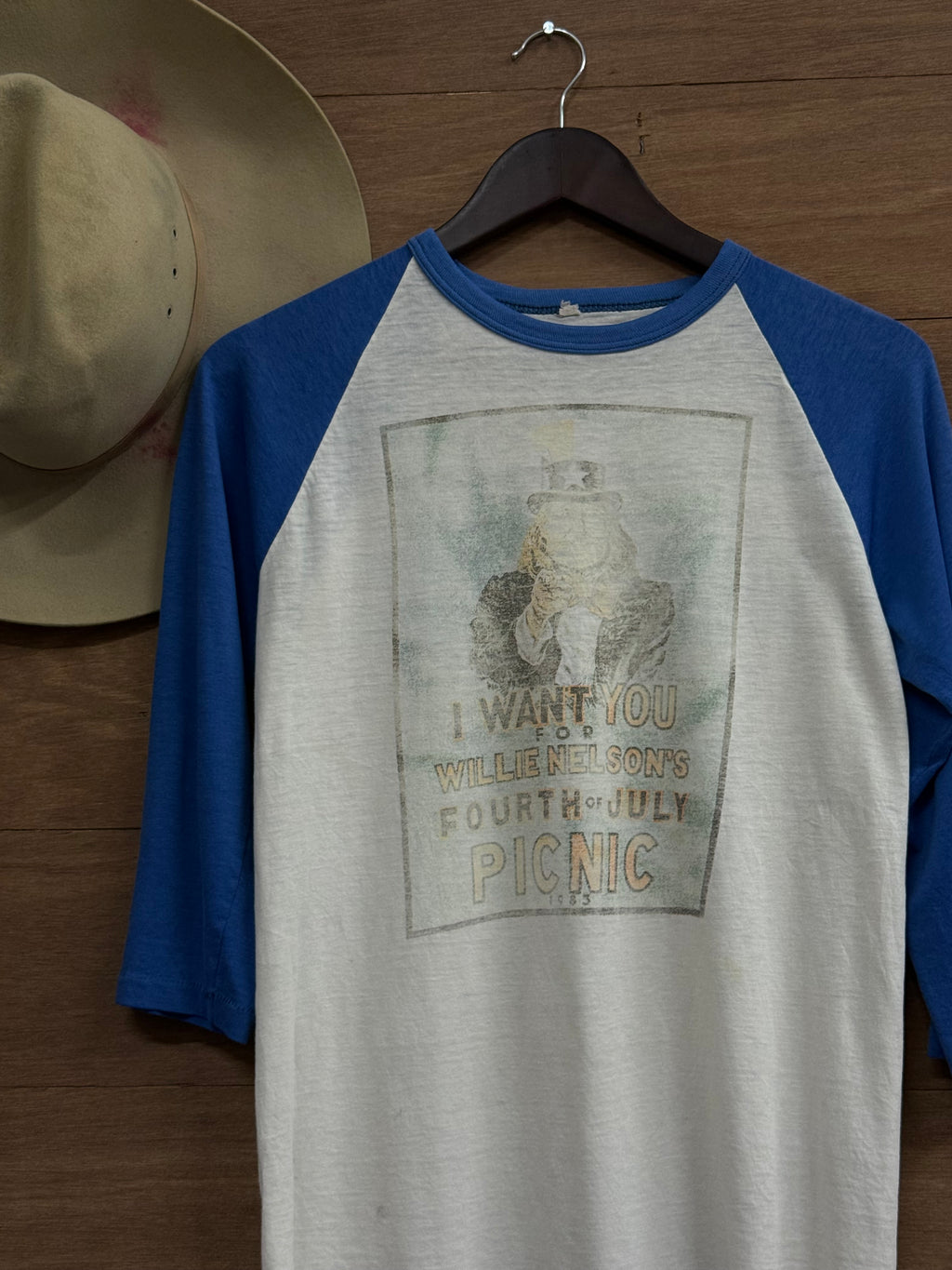 1983 Willie Nelson 4th of July Picnic Two Tone Tee