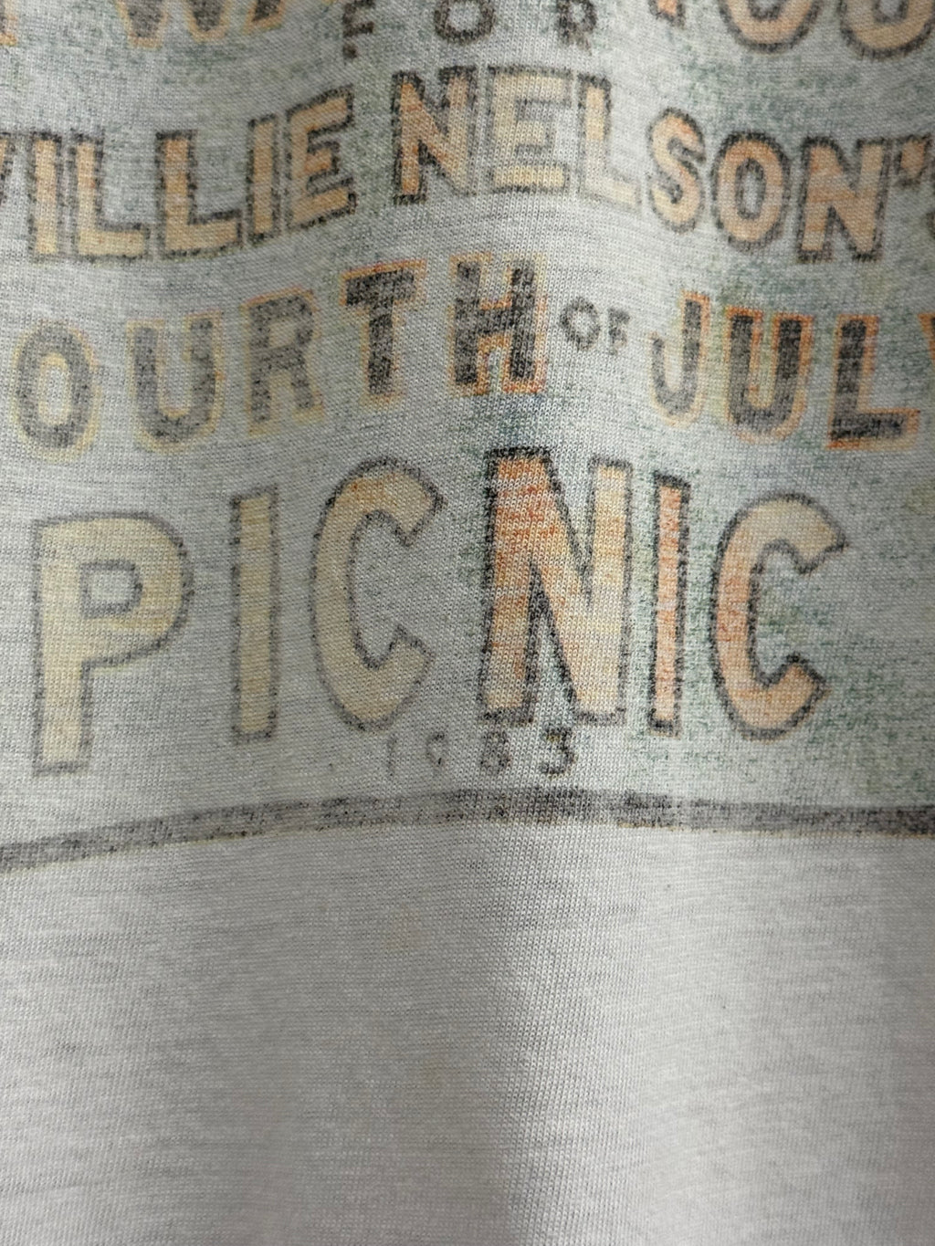 1983 Willie Nelson 4th of July Picnic Two Tone Tee