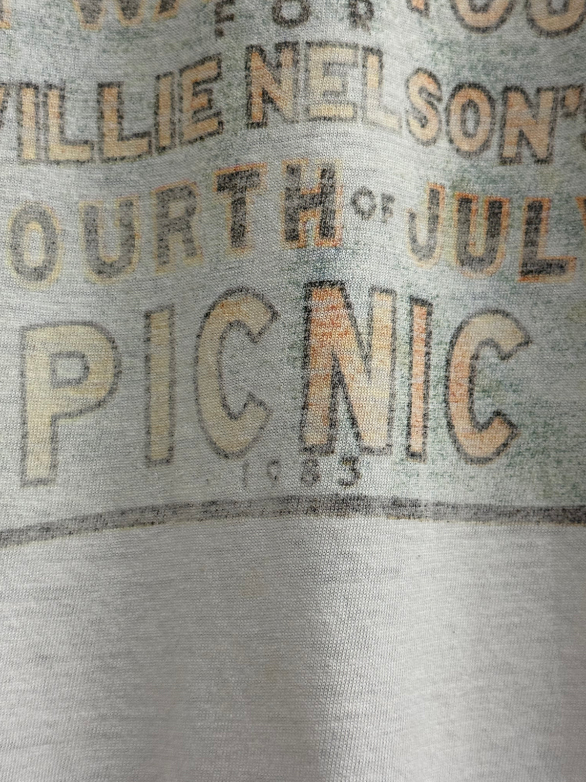 1983 Willie Nelson 4th of July Picnic Two Tone Tee